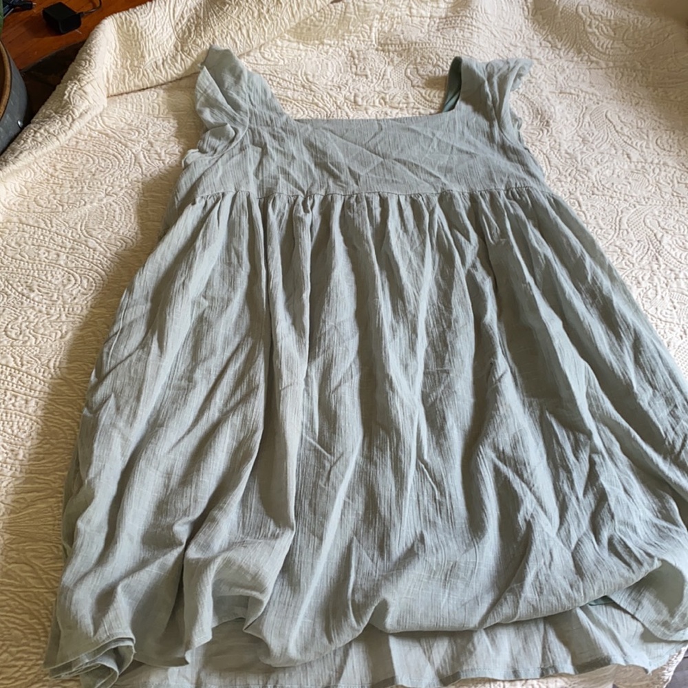 ASOS Pale Green Ruffle Sleeve Dress